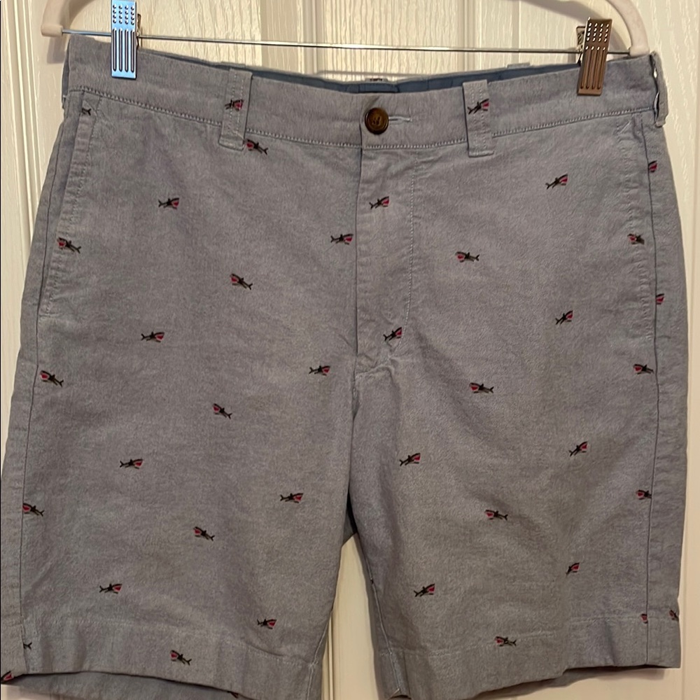 Men's Gray Shorts with Embroidered Design